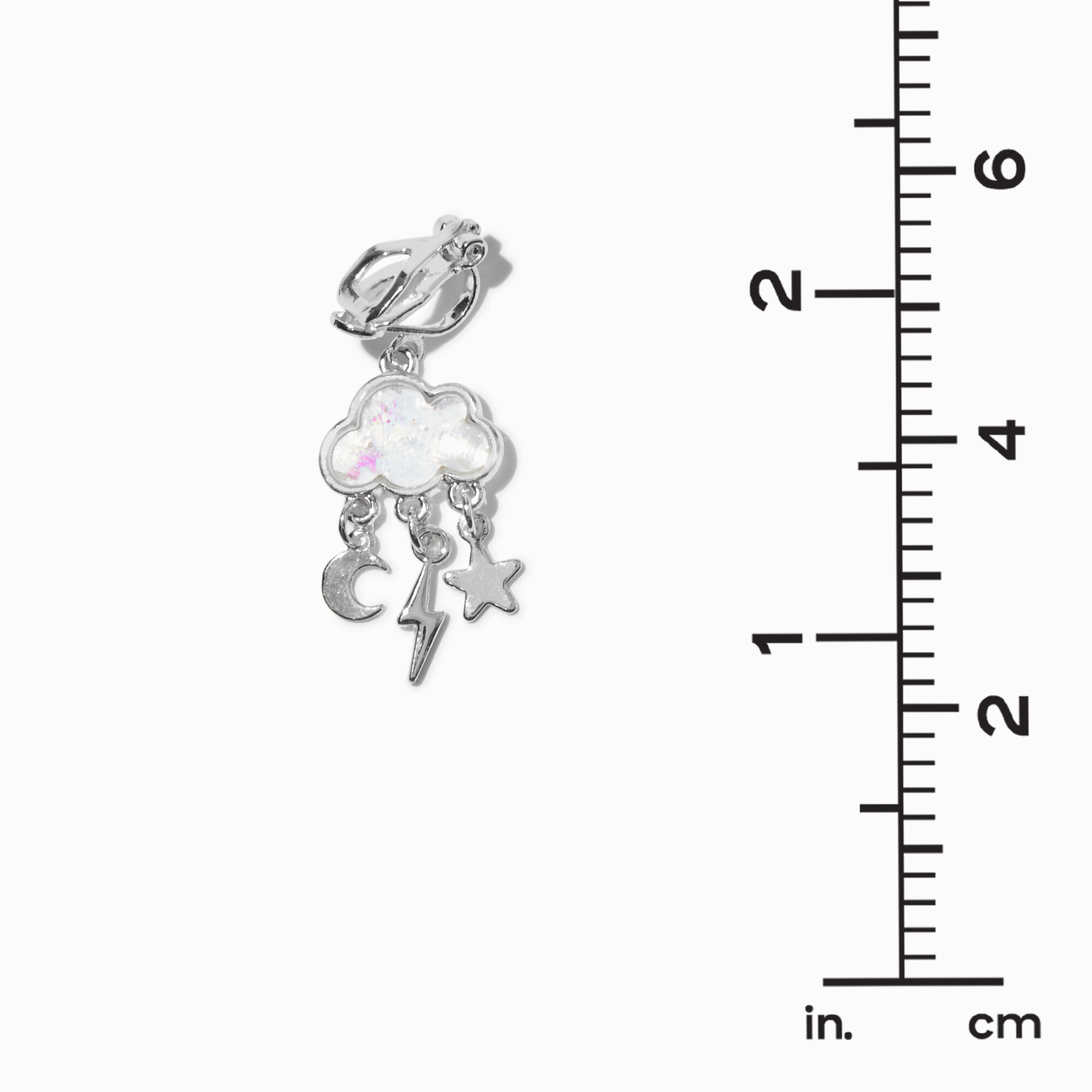 Storm Cloud Glow in the Dark Clip-On Drop Earrings,