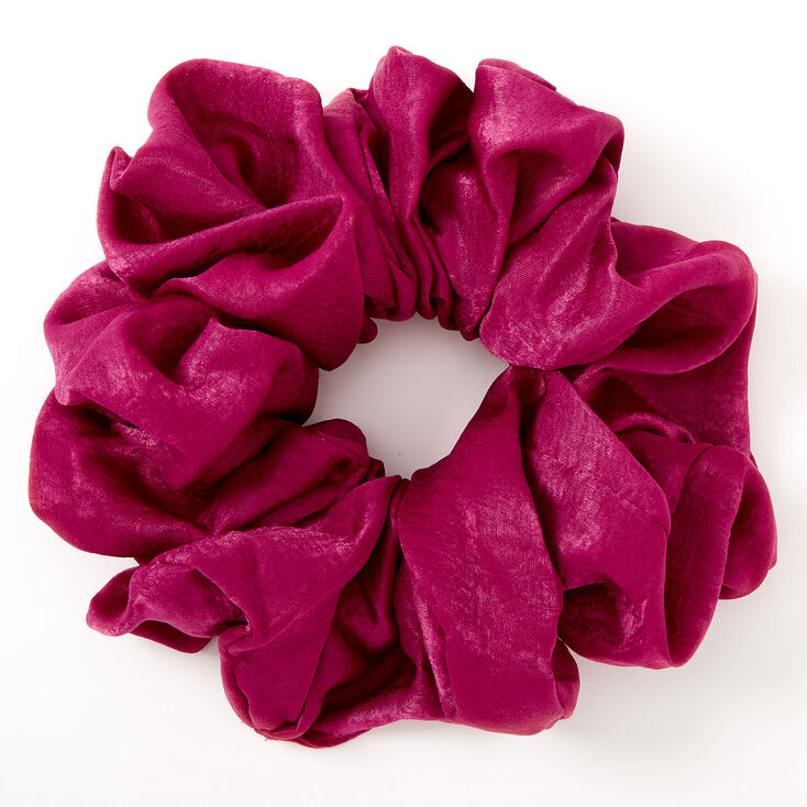 Giant Satin Hair Scrunchie - Berry,