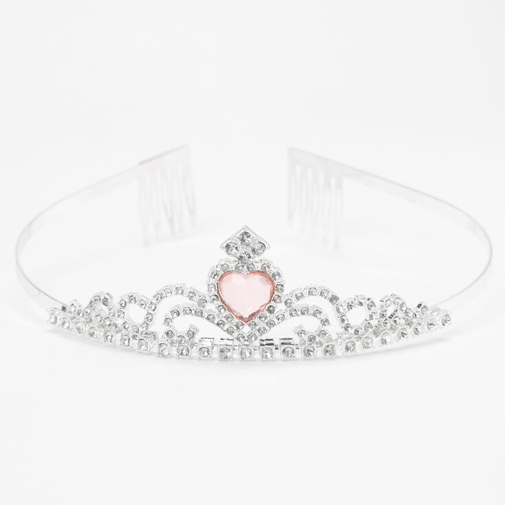 Claire&#39;s Club Silver Delicate Heart Tiara,