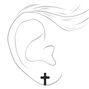 Clous d&rsquo;oreilles croix - Noir,