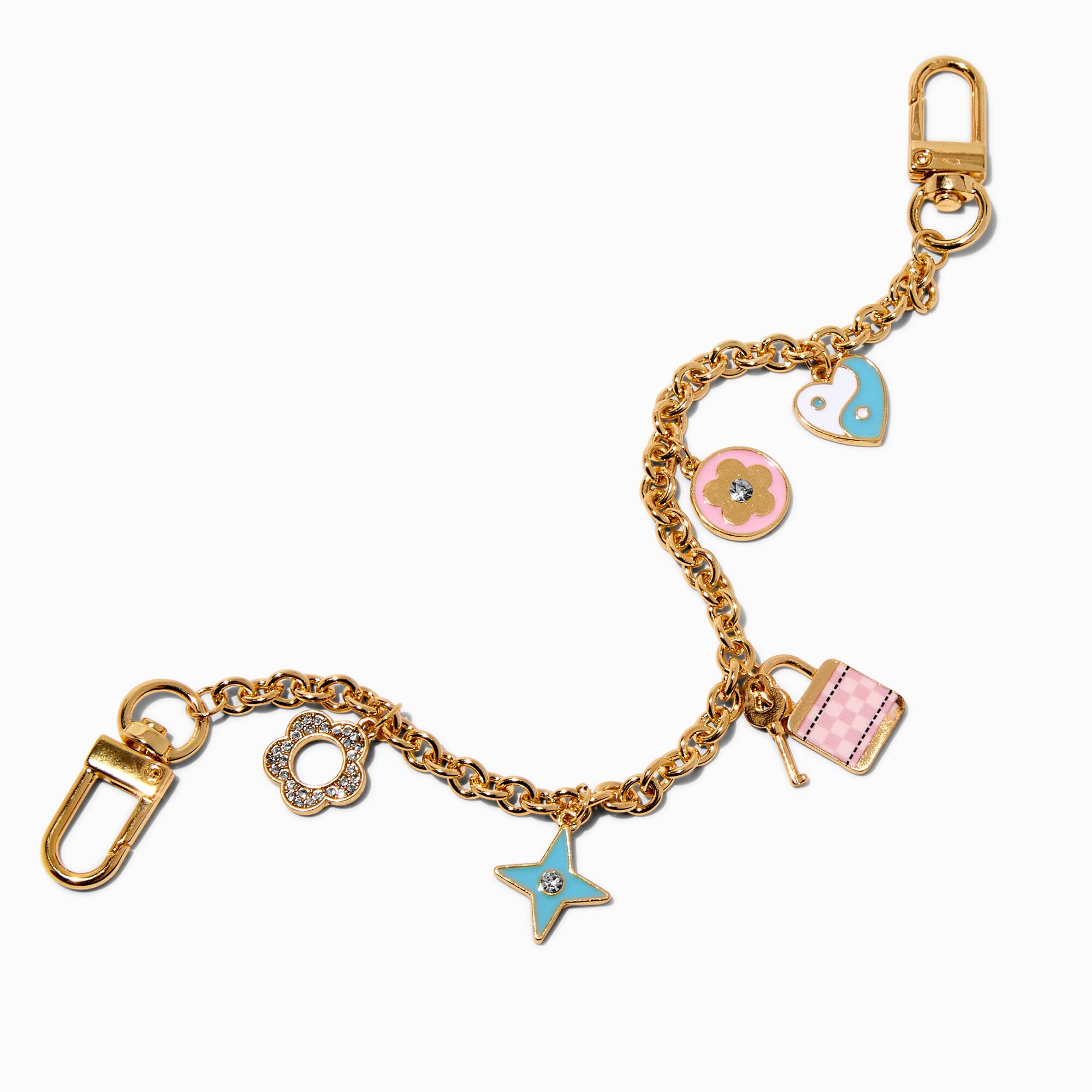 Girly Charmy Gold-tone Chain Bag Charm,