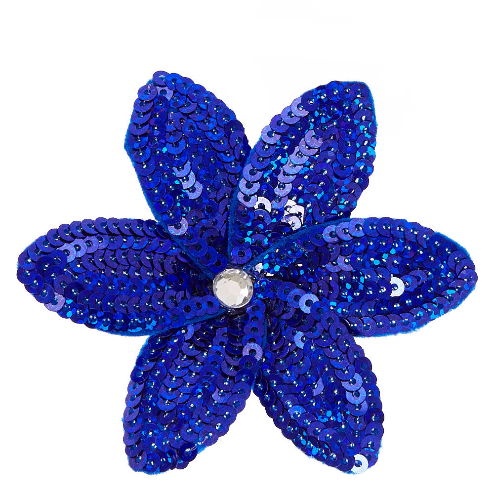 royal blue flower hair clip