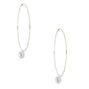 Silver Cubic Zirconia 50MM Hoop Earrings,