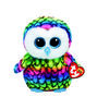 Petite peluche TY Beanie Boo Aria la chouette arc-en-ciel,