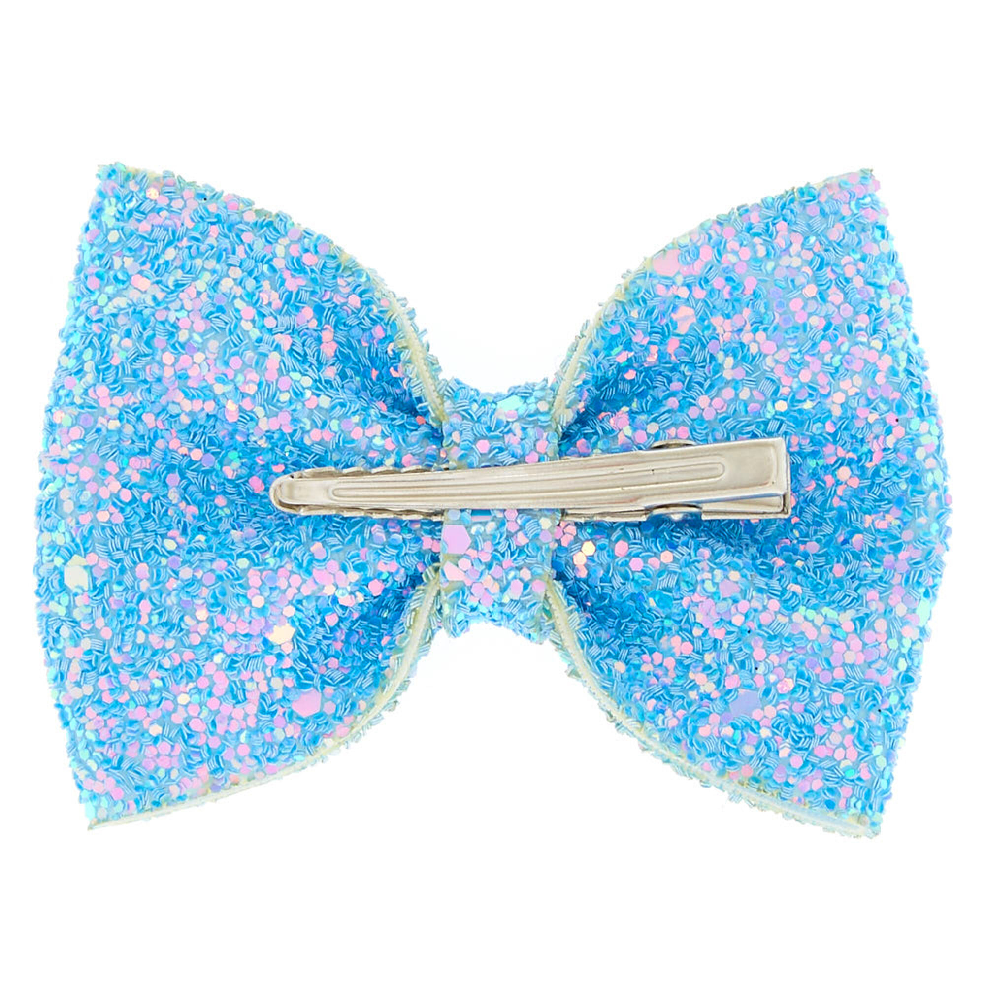Blue Glitter Mini Hair Bow Claw | Claire's