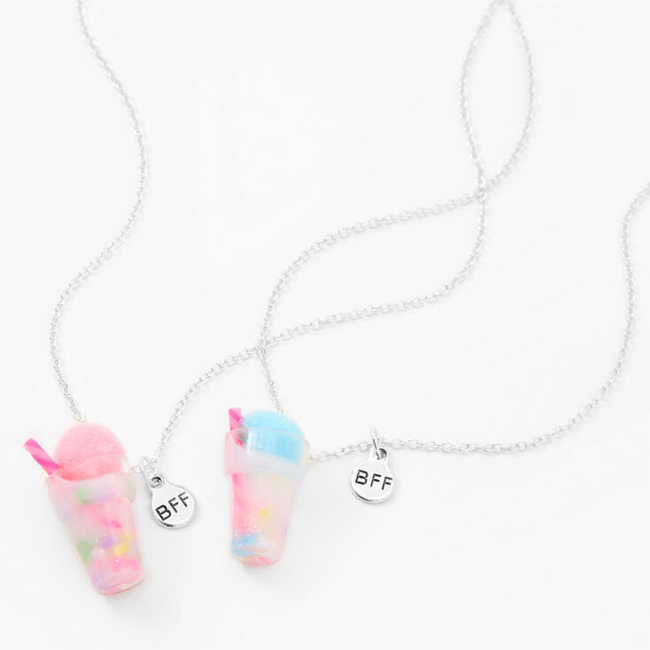 Best Friends Pom Pom Slushie Pendant Necklaces - 2 Pack,