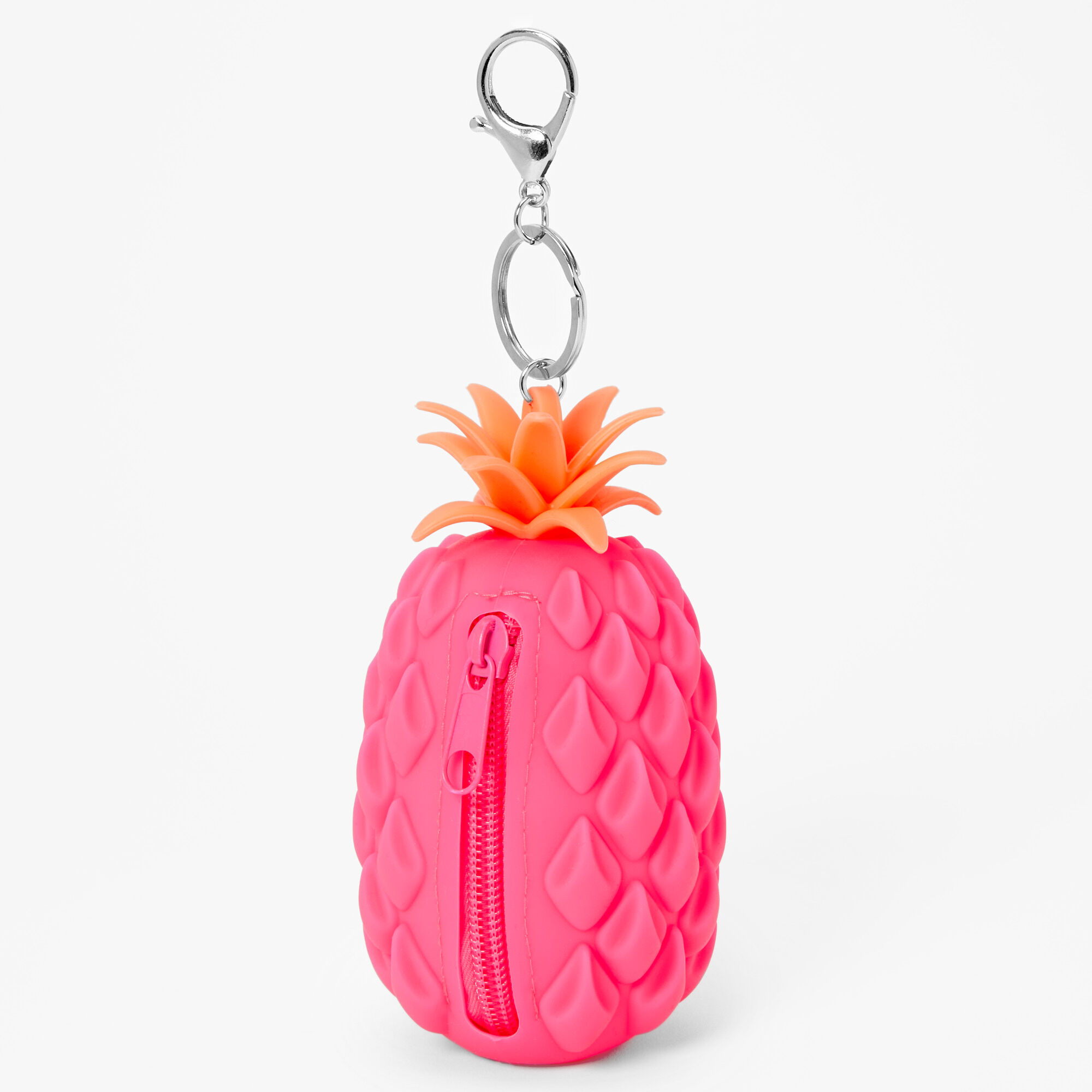 Claire's Porte-clés porte-monnaie silicone ananas - Fuchsia