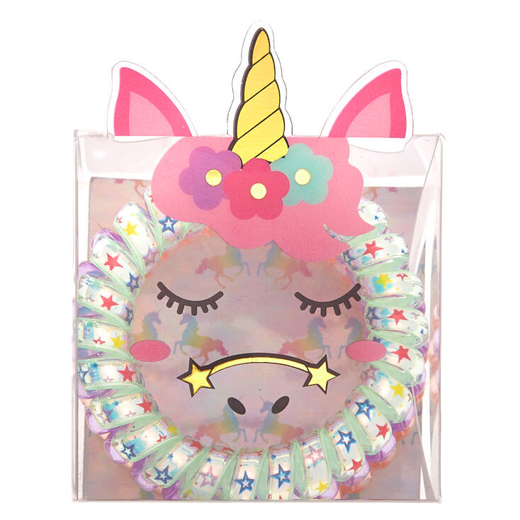 Claire's Lot de 3 élastiques spirales licorne du Club Claire’s