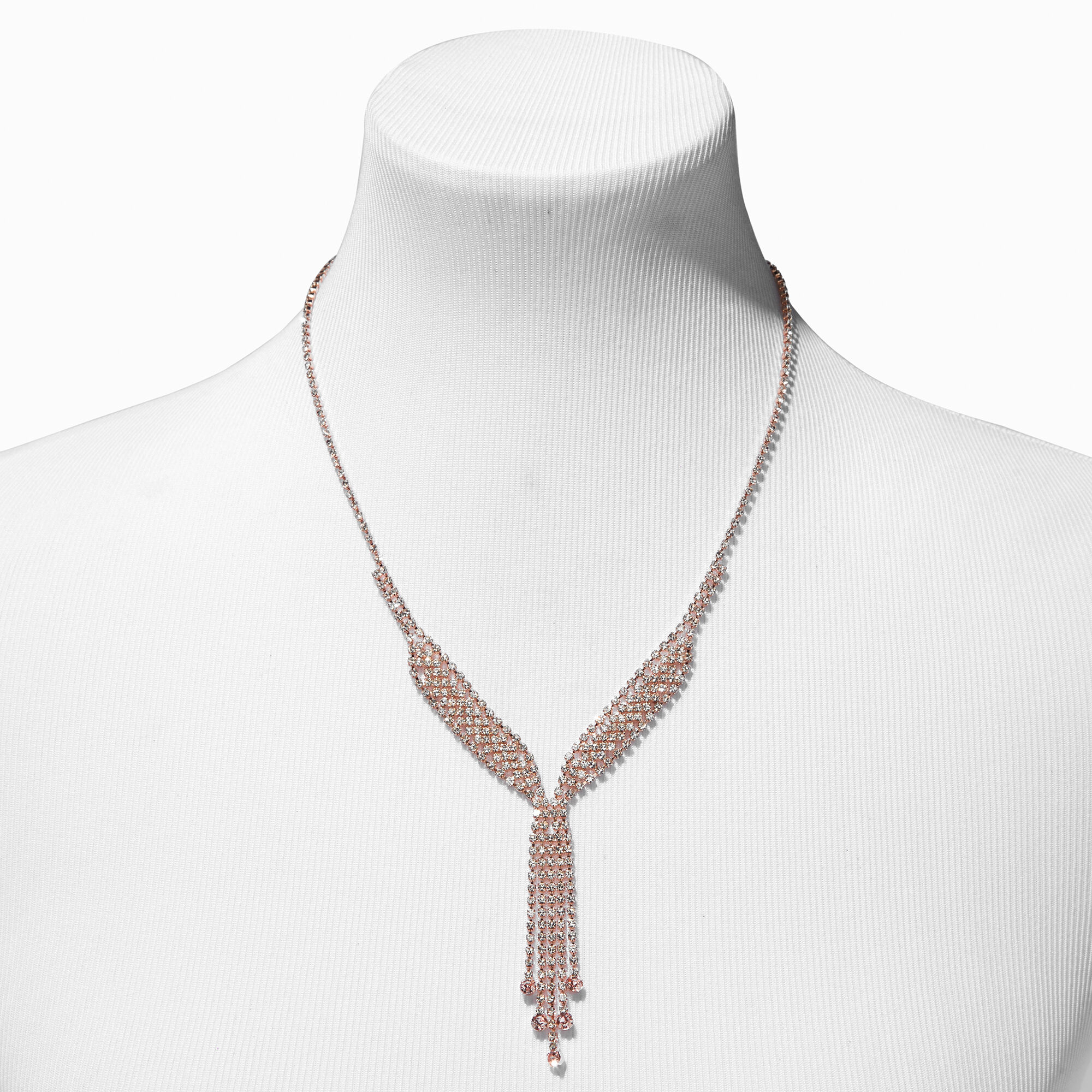 Rhinestone y hotsell drop necklace
