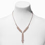 Rose Gold Rhinestone Y-Neck Necklace &amp; Drop Earrings Set - 2 Pack,