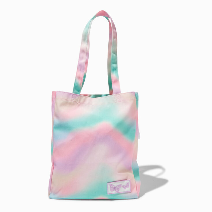 Sac cabas toile tie dye &agrave; pastel,