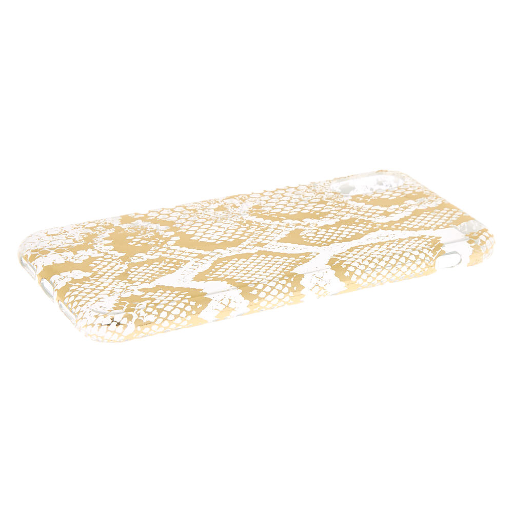 Gold Snake Skin Phone Case - Fits iPhone X/XS,