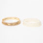 Claire&#39;s Club Gold-tone Bangle &amp; Pearl Stretch Bracelet Set - 5 Pack,