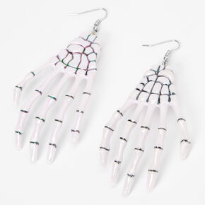 Go to Product: Skeleton Hand 3" Drop Earrings - White from Claires