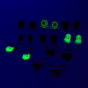 Halloween Icons Glow in the Dark Earrings - 9 Pack,
