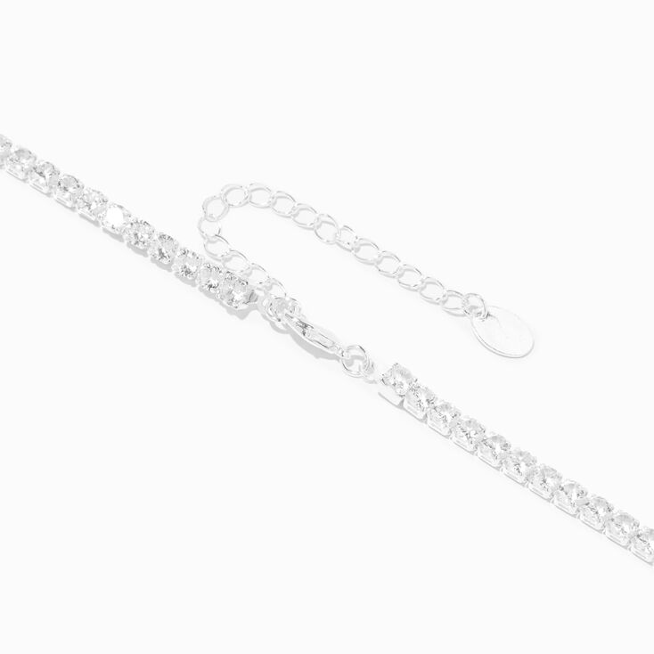 Silver-tone Crystal Chain Necklace,