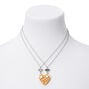 Best Friends Silver Waffle Heart Pendant Necklaces - 2 Pack,