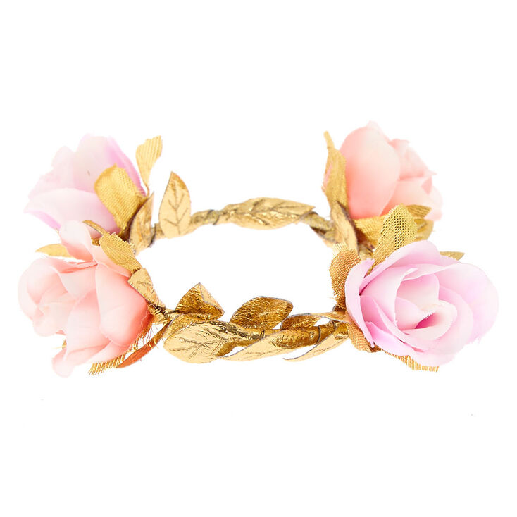 Gold Enchanted Flower Vine Hair Bobble - Pink,