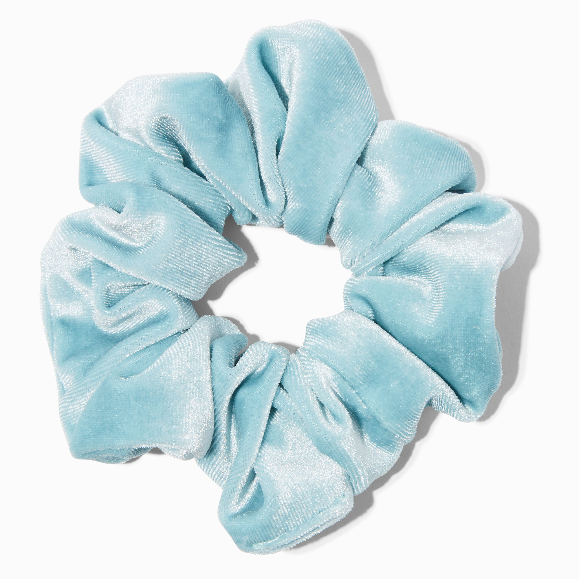 View Claires Velvet Hair Scrunchie Baby Blue information