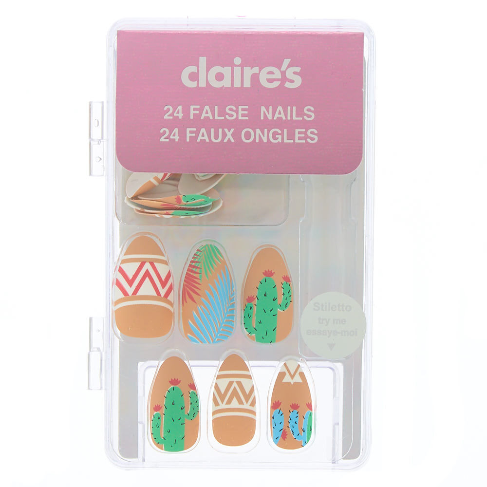 Matte Desert Vibes Faux Nail Set - 24 Pack,