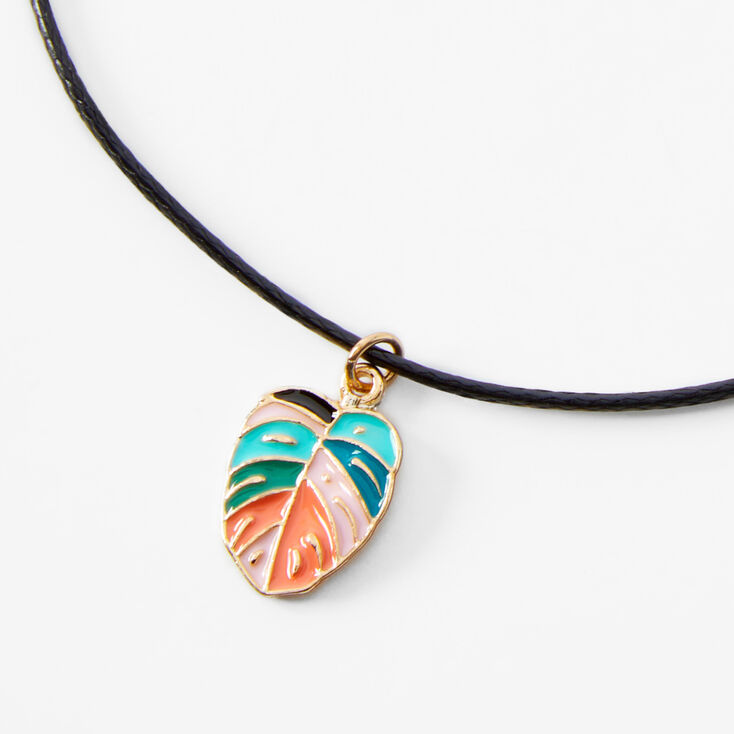 Palm Charm Black Cord Anklet,