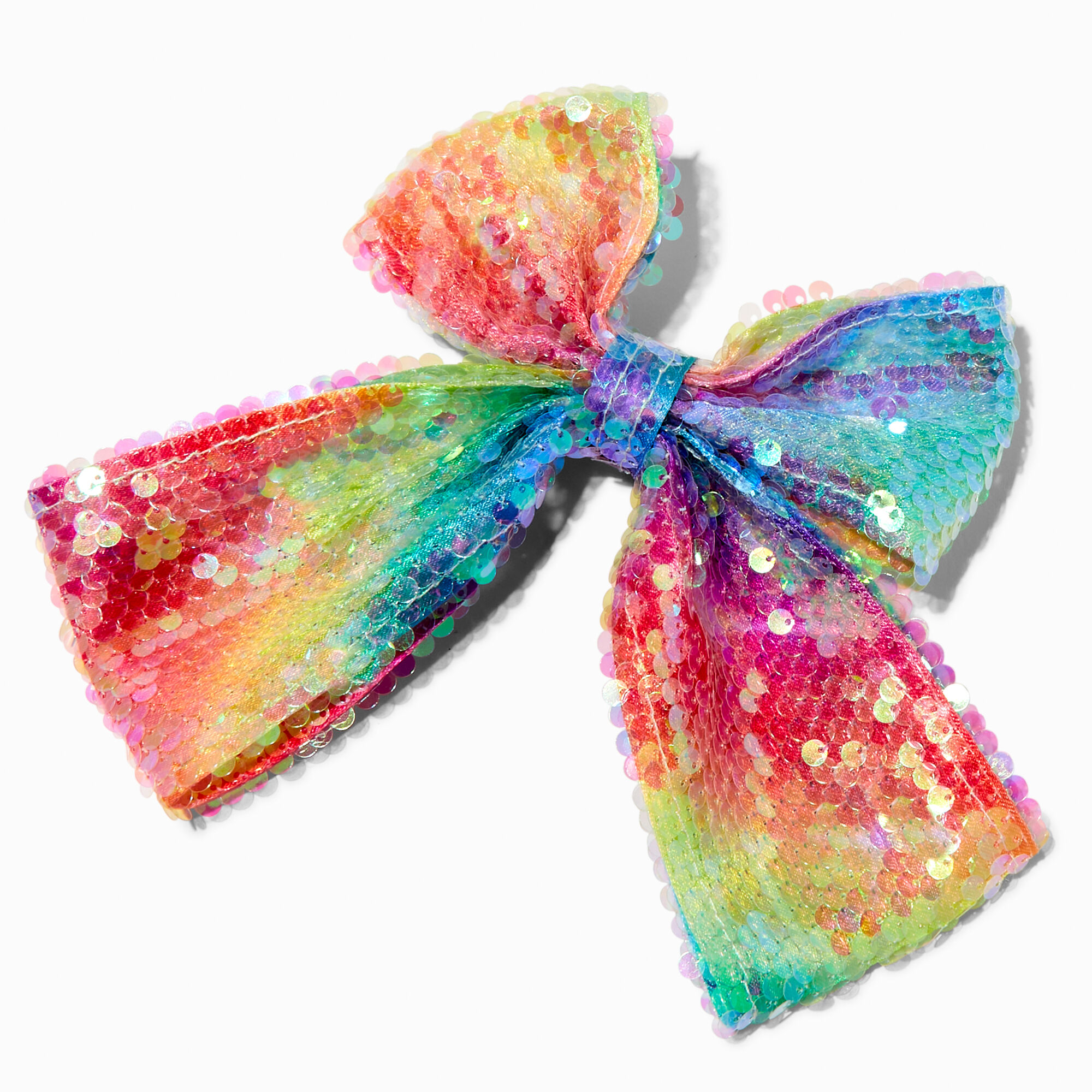 View Claires Club Sequin Bow Hair Clip Rainbow information