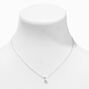 Silver Cursive Lowercase Initial Pendant Necklace - L,