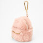 Blush Pink Fuzzy Mini Backpack Keyring,