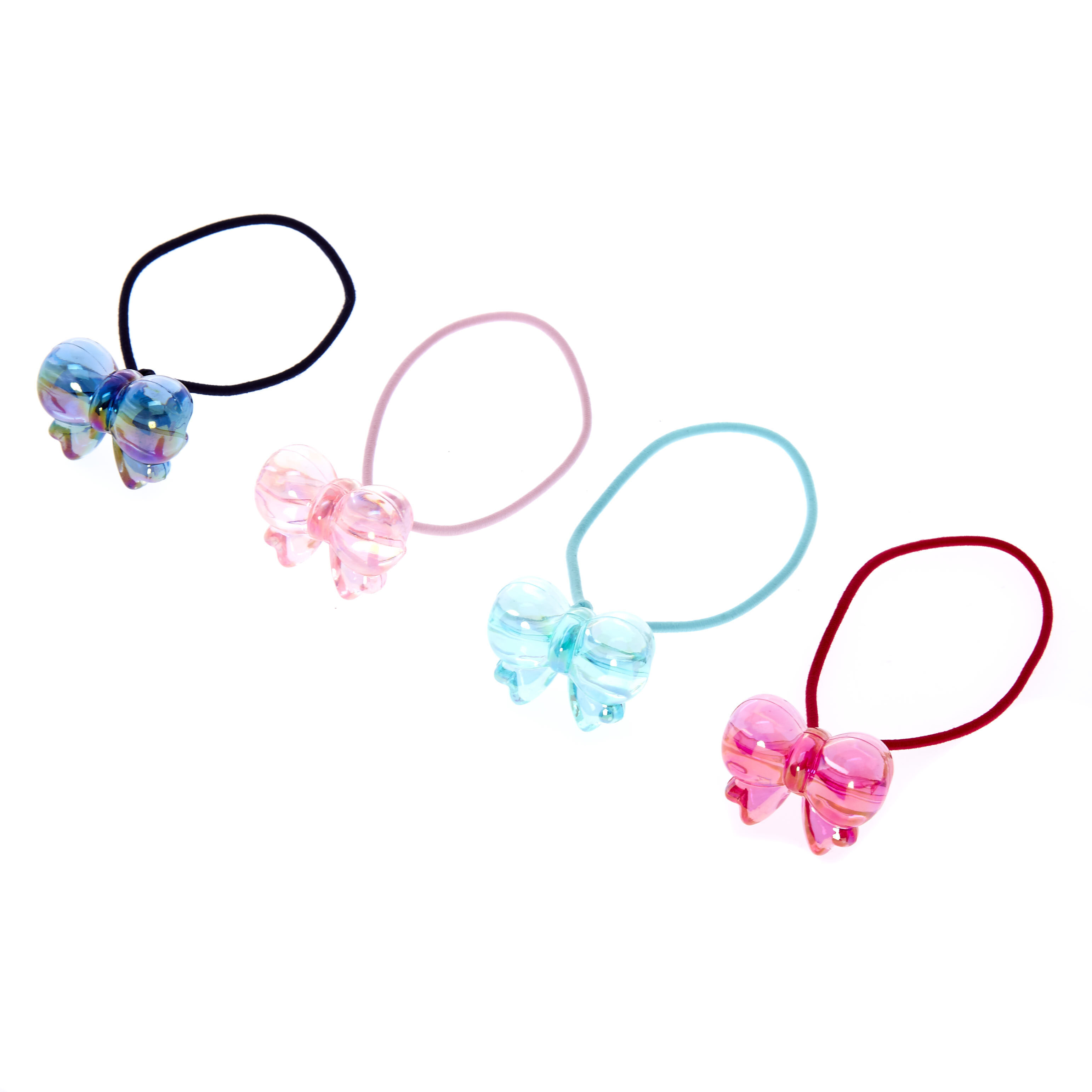 Claire's Club Pastel Bow Hair Ties - 4 Pack,