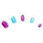 Faux ongles autocollants stiletto iris&eacute;s pastel - Lot de 24,