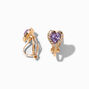 Purple Heart Halo Clip-On Stud Earrings,