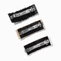 Neutral Leather Cinched Rectangle Hair Clips - 3 Pack,