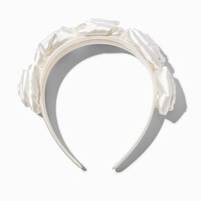 White Roses Floral Headband,
