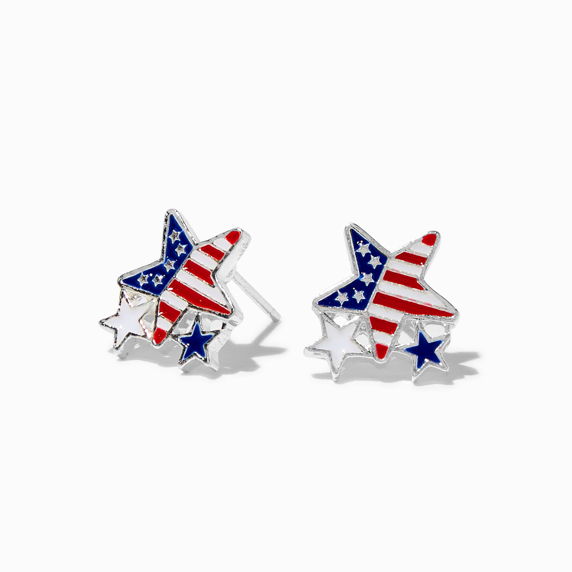 American Flag Starburst Stud Earrings,