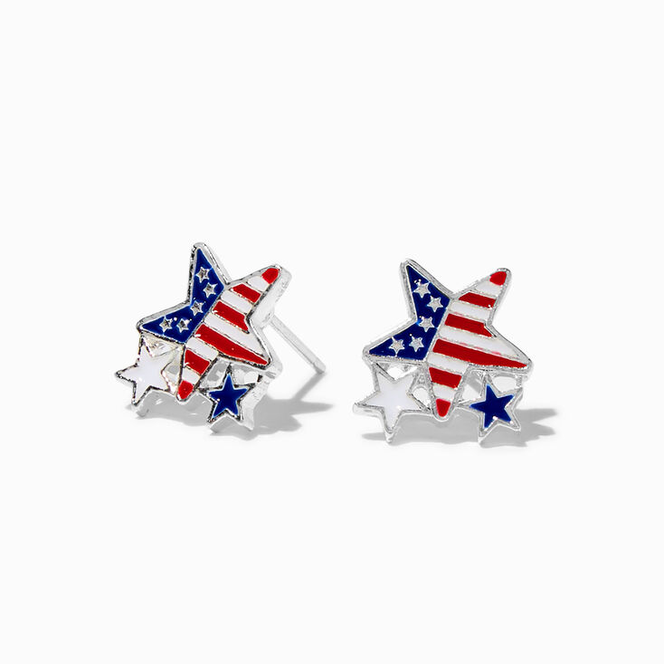 American Flag Starburst Stud Earrings