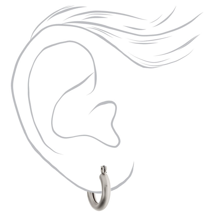 Silver 20MM Matte Tube Hoop Earrings,