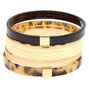 Gold Resin Tortoiseshell Bangle Bracelets - 5 Pack,