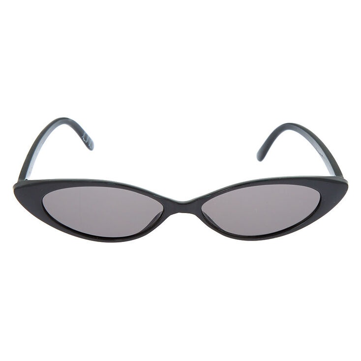 Slim Cat Eye Sunglasses - Black,