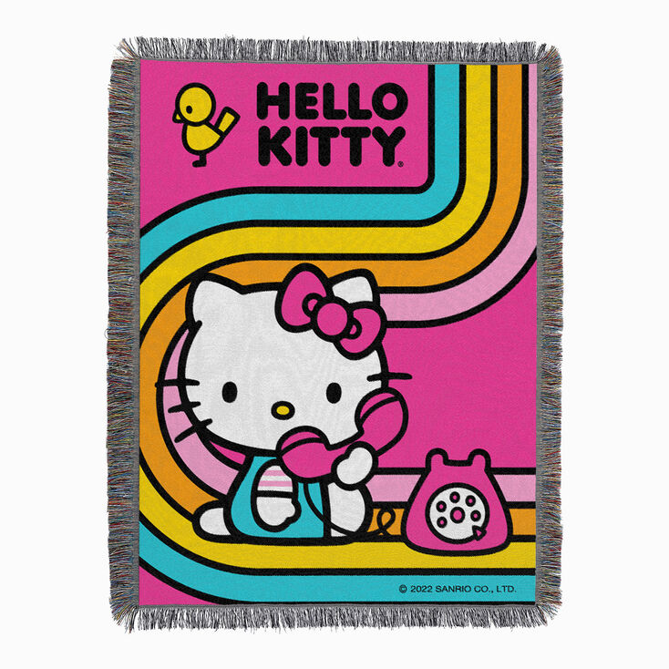 Hello Kitty&reg; Let&#39;s Chat Woven Tapestry Throw Blanket &#40;ds&#41;,