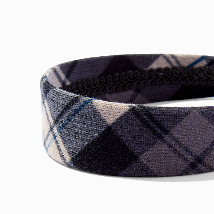 Black Plaid Headband,