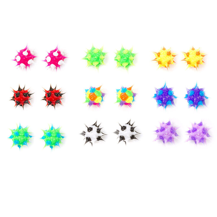 Neon Rubber Spike Stud Earrings Claire S Us