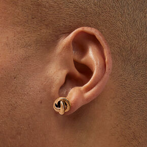 Gold-tone Rope Knot Stud Earrings,