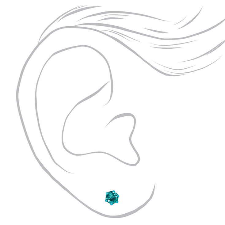 Crystal Rainbow 4mm Stud Earrings - 9 Pack,