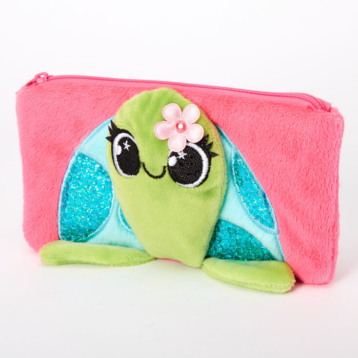 Claire's Trousse à crayons en peluche Tessa la tortue - Rose