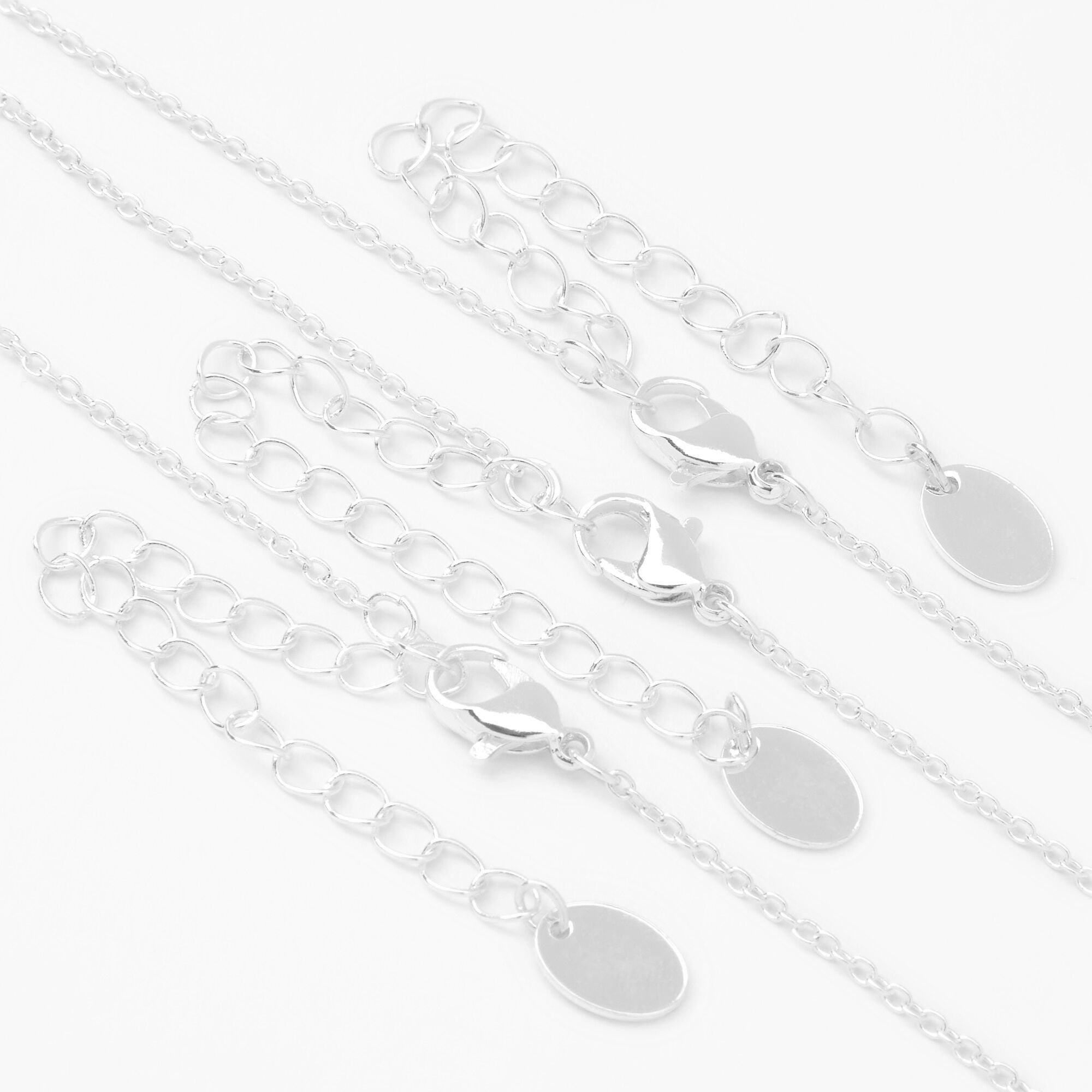 Best Friends Glow In The Dark Blue Confetti Split Heart Necklaces - 3 Pack