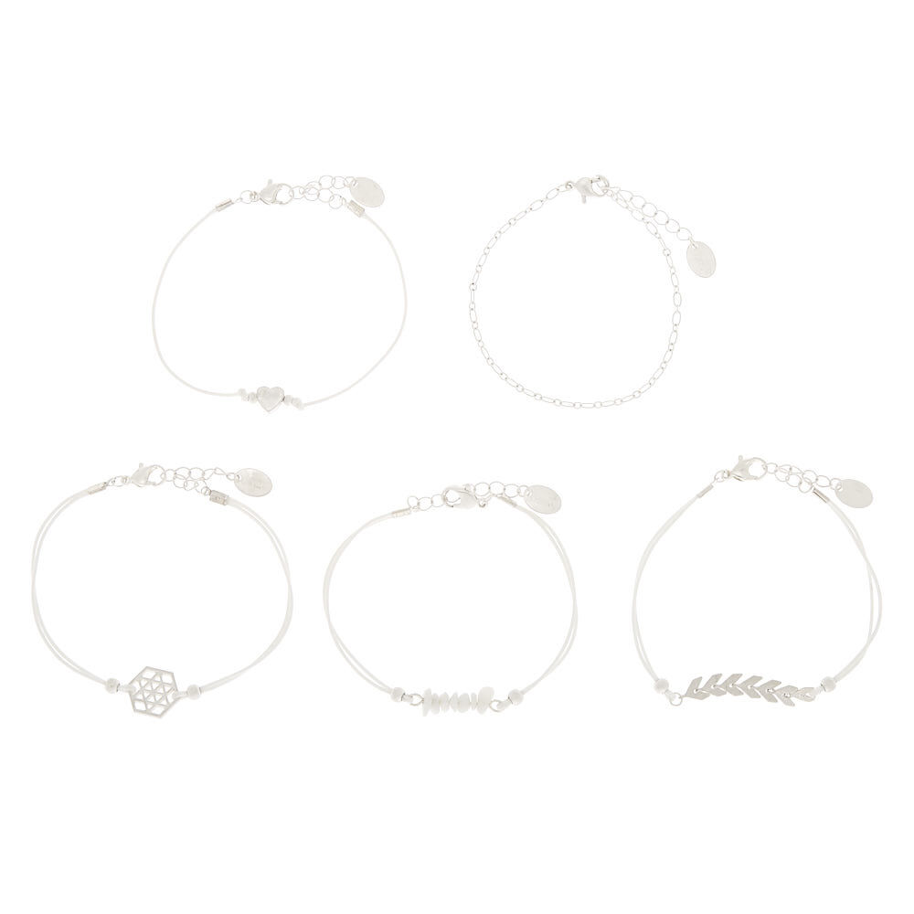 Boho Dream Bracelets - White, 5 Pack,