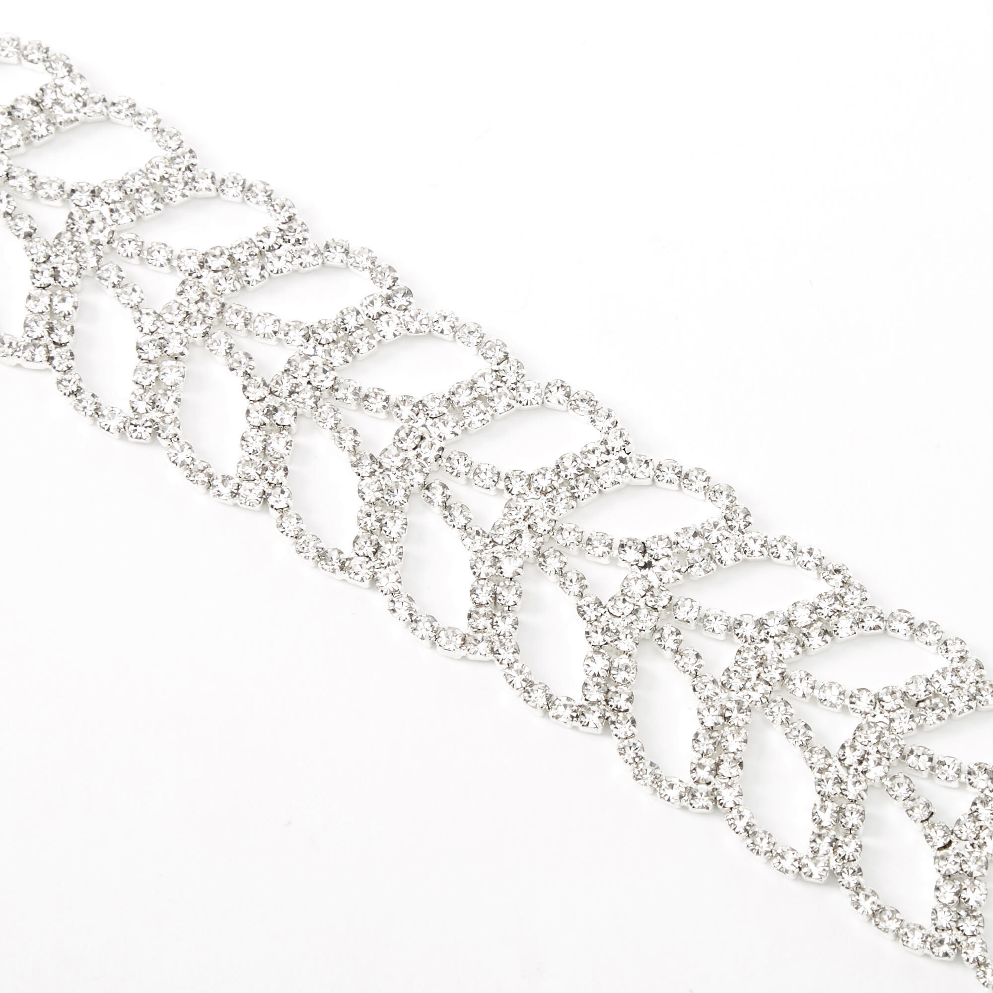 Bracelet chaîne avec queue de sirène strass couleur argentée,