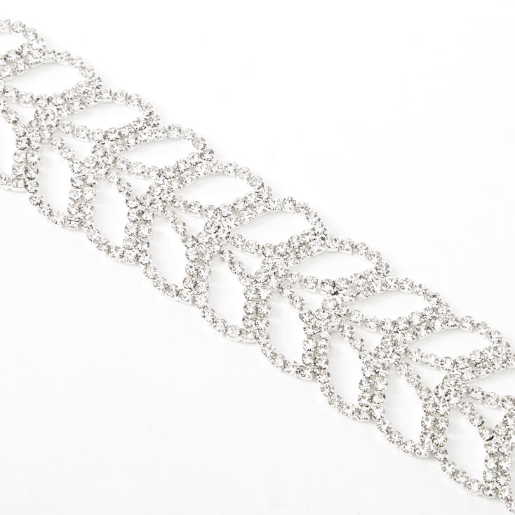 Silver Rhinestone Mermaid Tail Chain Bracelet,