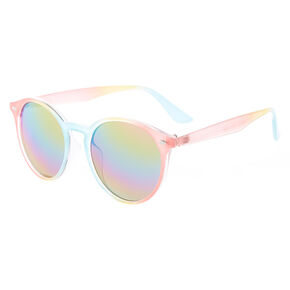 Lunettes de soleil rondes arc-en-ciel pastel,