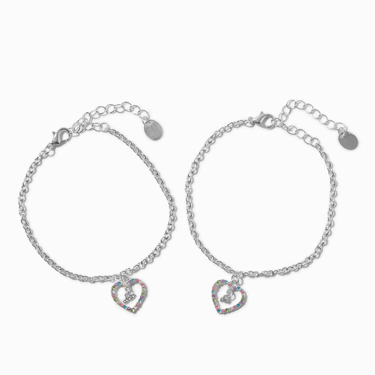 Best Friends Mama &amp; Mini Colored Heart Charm Bracelets - 2 Pack,
